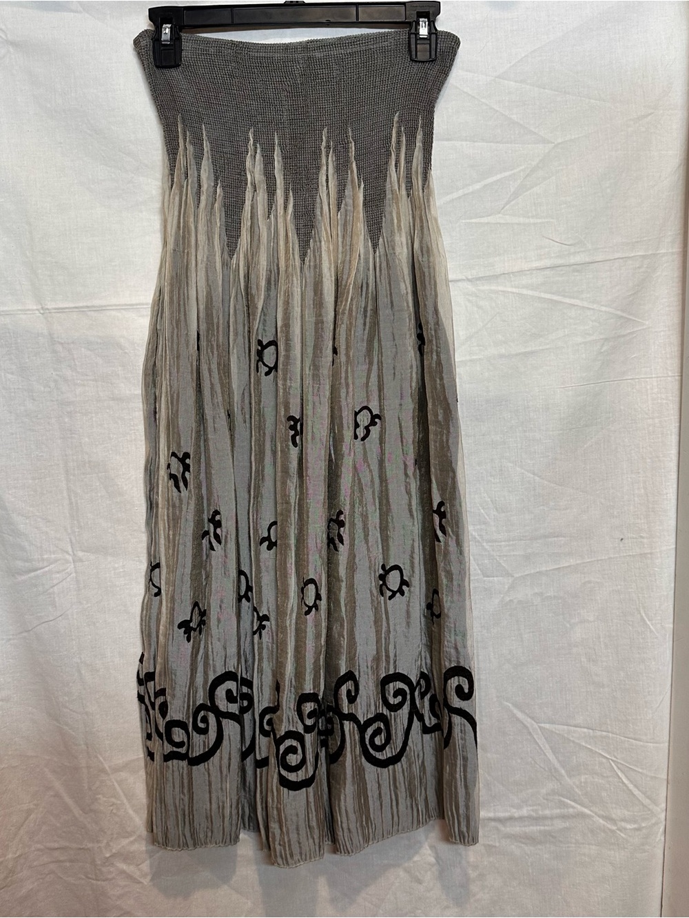 Lapis Anthropologie Convertible Smocked Strapless Midi Dress Maxi Skirt OS Boho